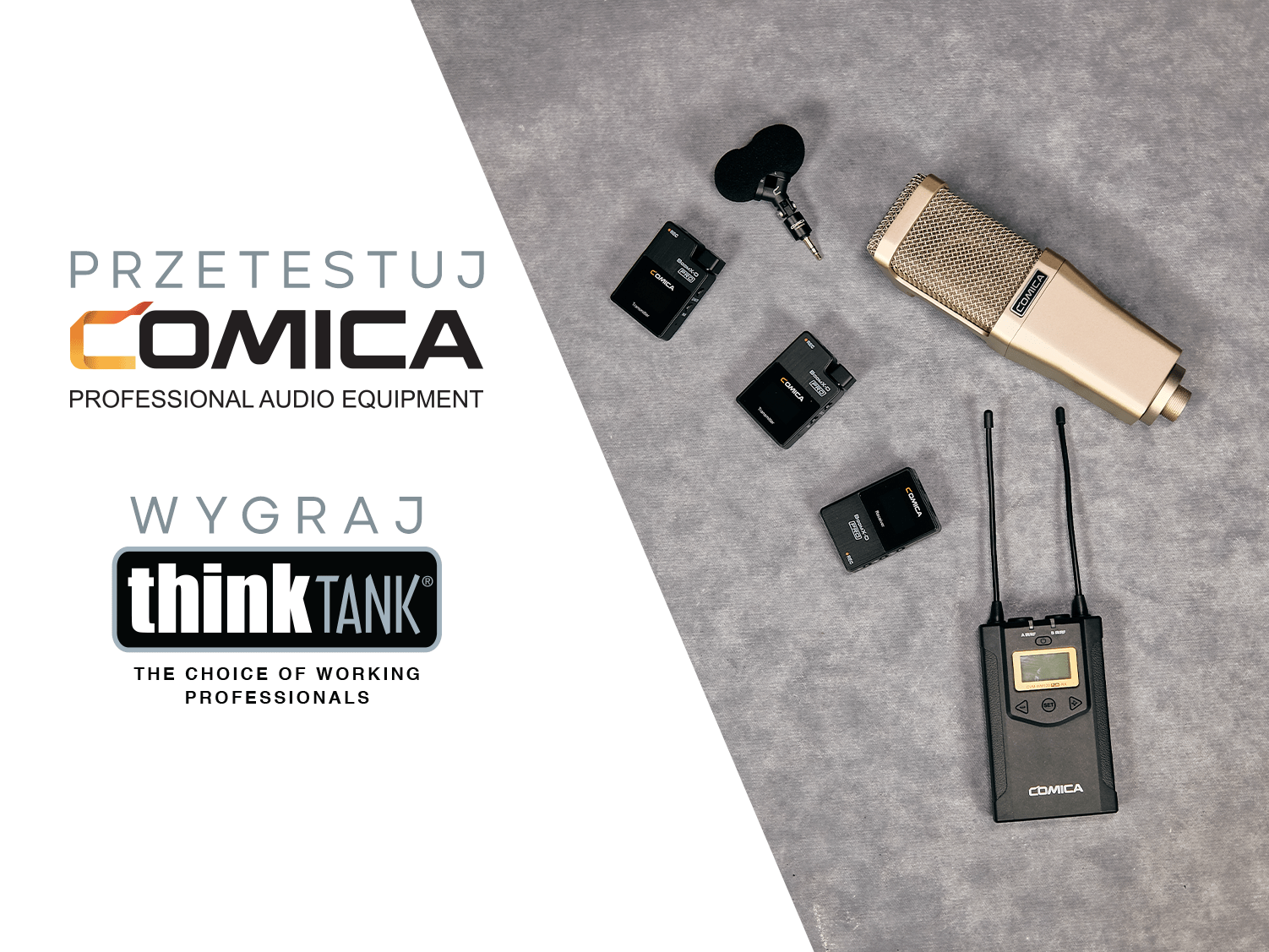 Mikrofony Comica – konkurs – wybierz mikrofon, zrecenzuj i wygraj plecak marki Think Tank!